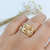 ANEL DE FILHOS 2 MENINAS BANHADO A OURO 18K
