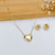 CONJUNTO DE COLAR E BRINCOS DE CORAÇÃO LISO BANHADOS A OURO 18K