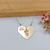 COLAR DE FILHOS 1 MENINO COM ZIRCÔNIAS MEDALHA DE CORAÇÃO COM NOME GRAVADO BANHADA A OURO 18K - Kilara Joias 