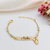 PULSEIRA INFANTIL PERSONALIZADA DE CHAPINHA COM CORAÇÕES E PÉROLAS COM PINGENTE DE MENINA BANHADA A OURO 18K
