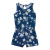 Macacão Infantil Menina Malha Margaridas Azul Marinho -Elian na internet