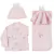 Saída de Maternidade Bebê Malha Menina Rosa 4Pçs - Fofinho