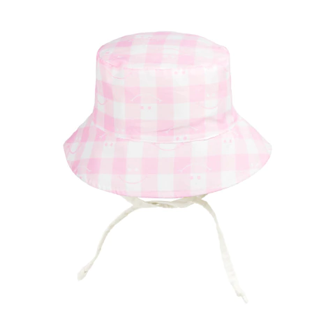Chapéu Infantil Rosa / Smile Xadrez 1 a 2 anos -Pimpolho