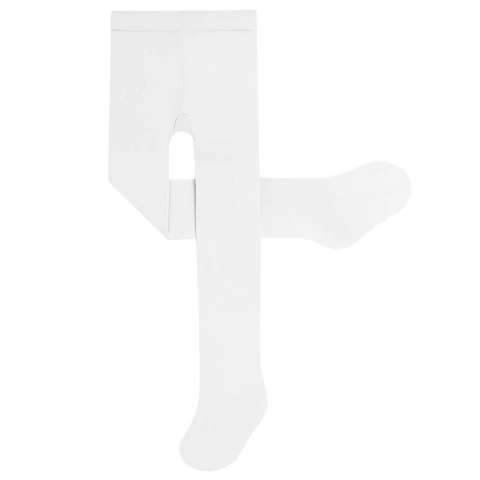 Meia Calça Bebê FINA fio 20 Branca 00 a 4 meses- Pimpolho