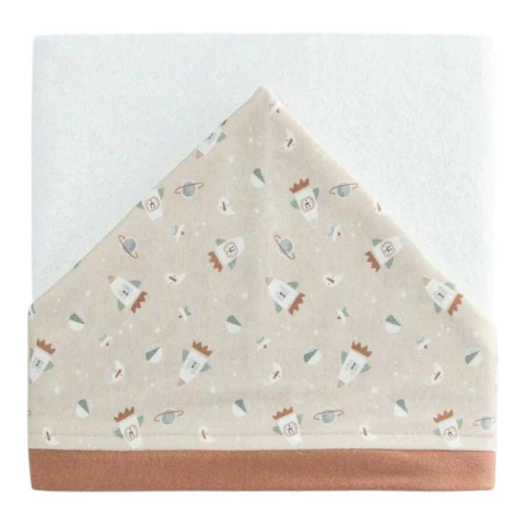 Toalha de Banho Bebê Menino Be Brave Marrom 87x88 cm - Hug