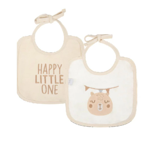 Kit Babadores Bebê 2 Pçs Esquilo Avelã Off White Unissex - Hug