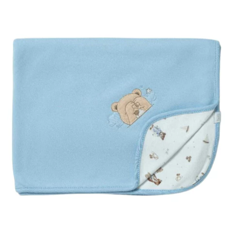 Manta De Suedine Bebê Sweet Dreams Azul - Hug