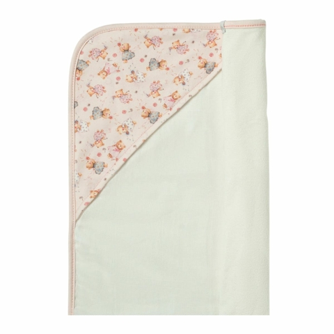 Toalha de Banho Bebê Aurora Rosa com Capuz 90X70cm - Hug
