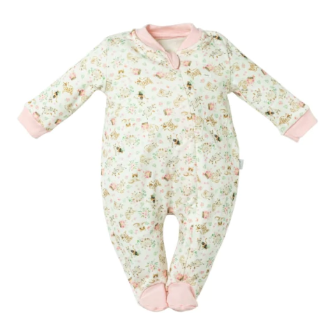 Macacão Longo Bebê com Zíper Menino Estampado Gatinhos -Hug