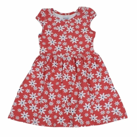 Vestido Infantil Floral Vermelho Rouge Tamanho 4 - Be Fun