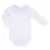 Body Bebê Branco Liso Longo com Gola Bordada em Cinza - Hug