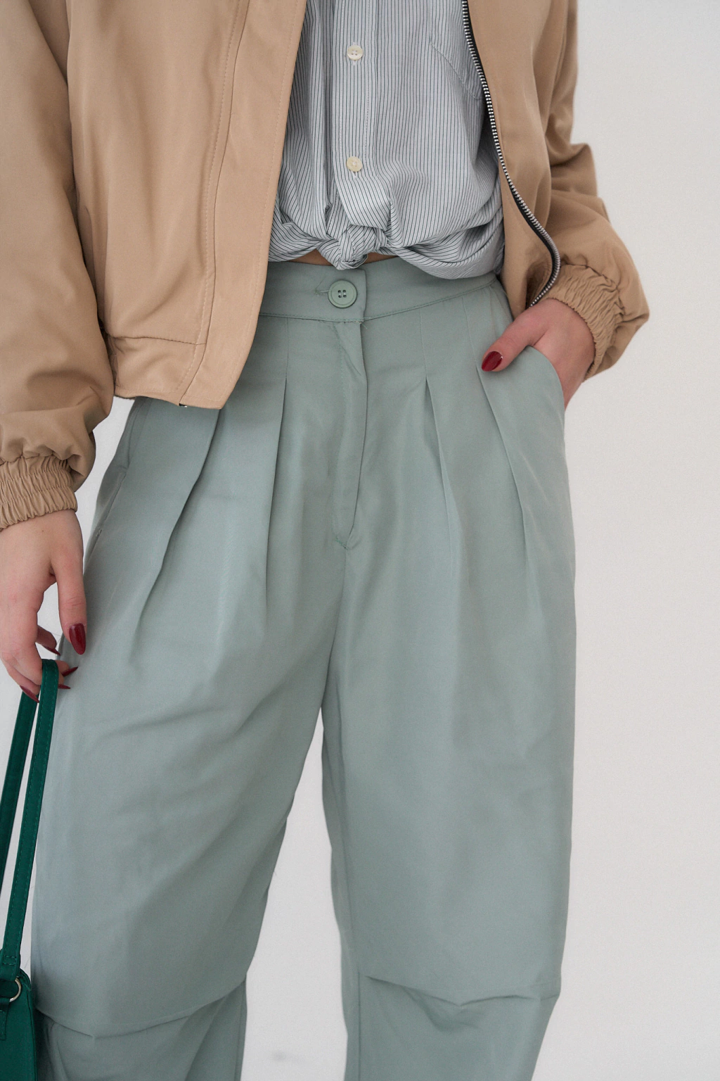 Pantalón Sastrero Cargo Style Light Green