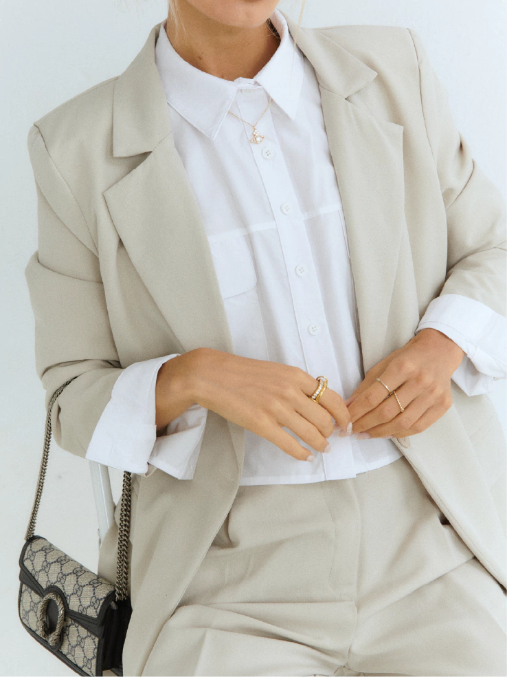 FW25 Camisa Crop 2 Bolsillos Blanco (AW25C00)