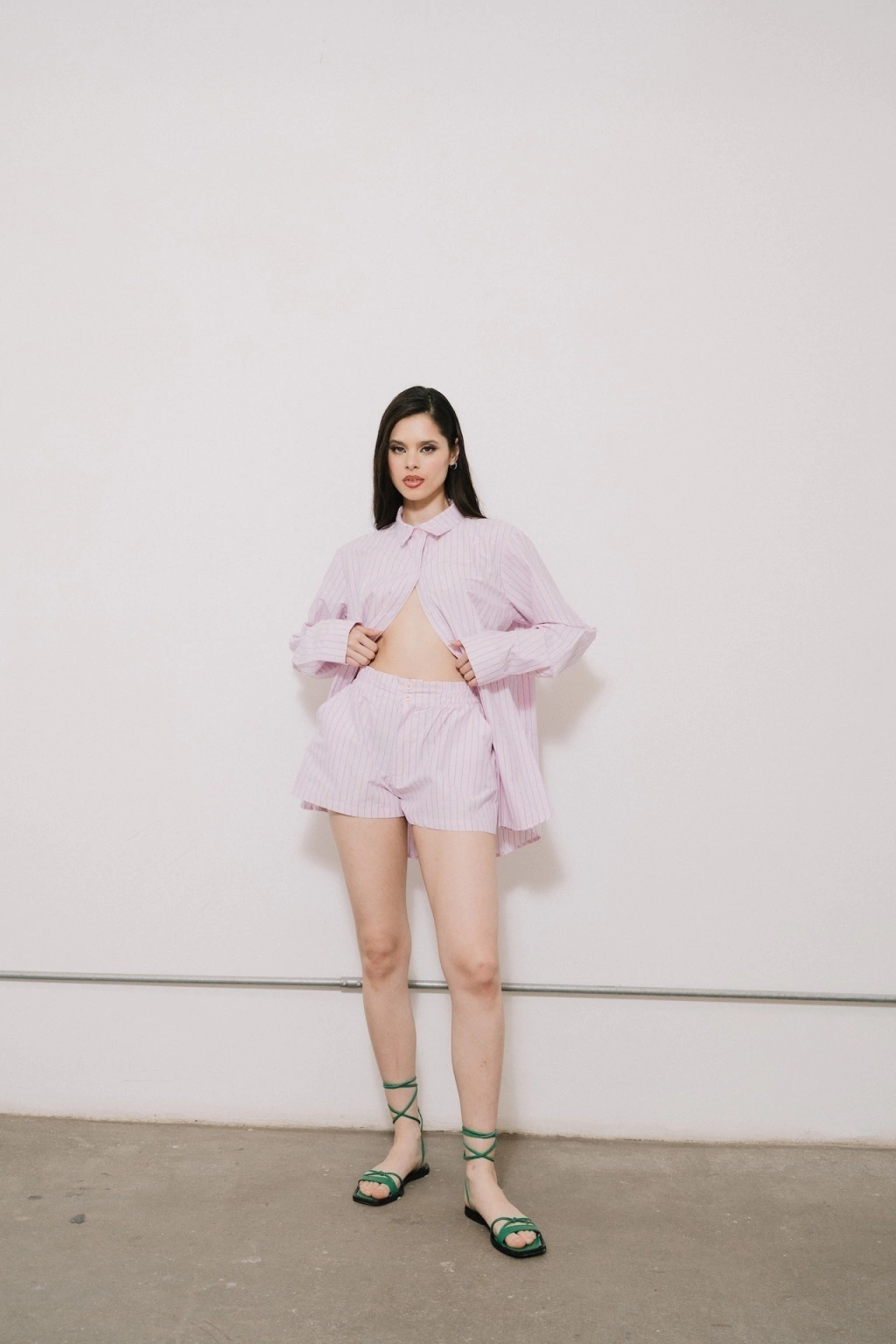 Short Camisero SS25 Rosa con Celeste