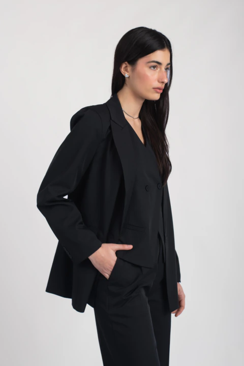AW26 Blazer Spencer Cruce Simple Negro (AW26CO15-F)