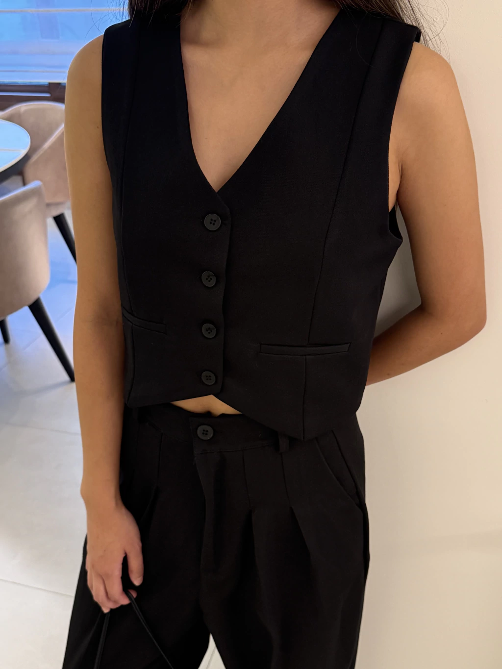 FW25 Chaleco Matilda Negro (AW25CO04-MQ)