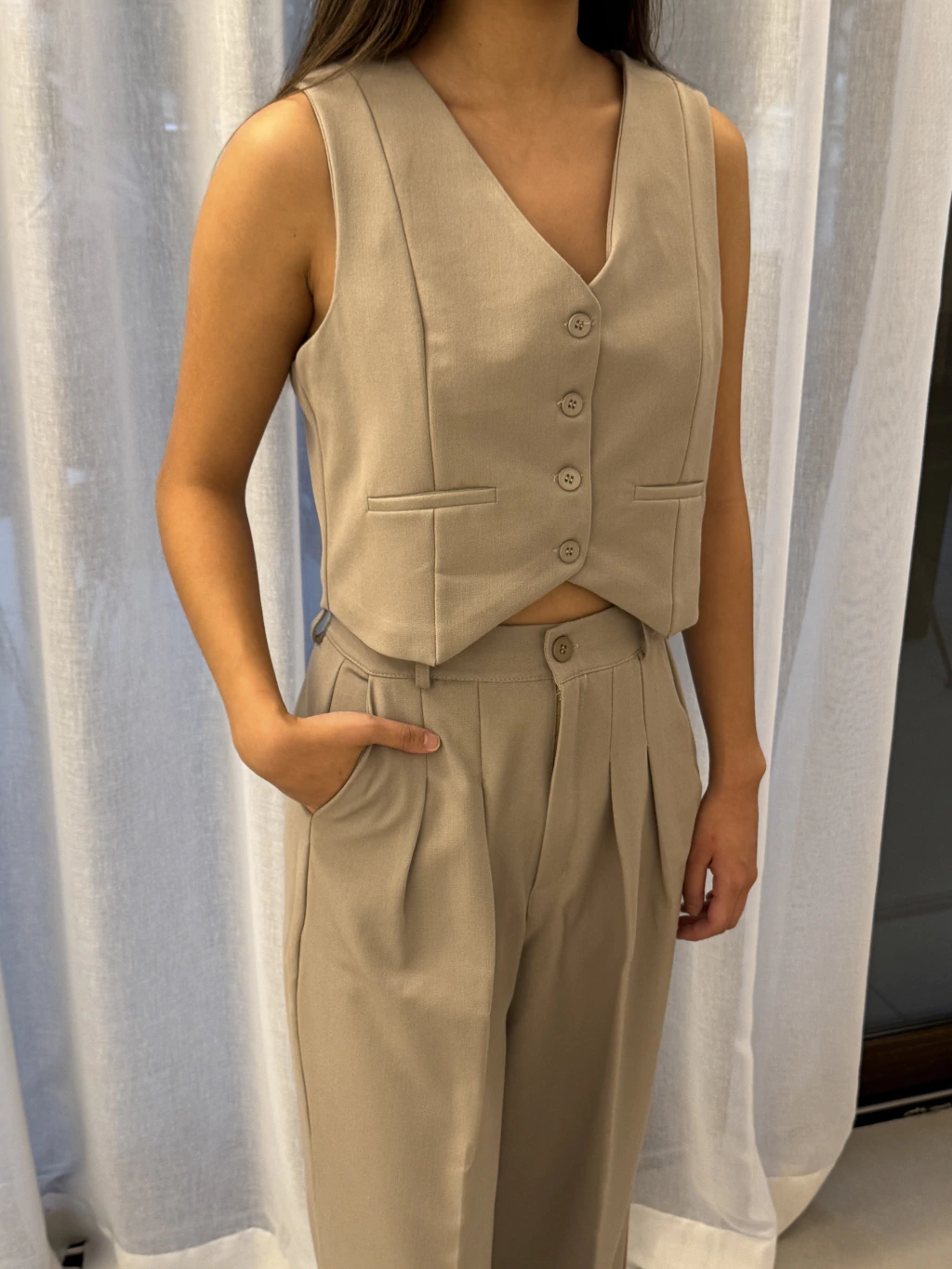 FW25 Chaleco Matilda Beige (AW25CO04-MQ)