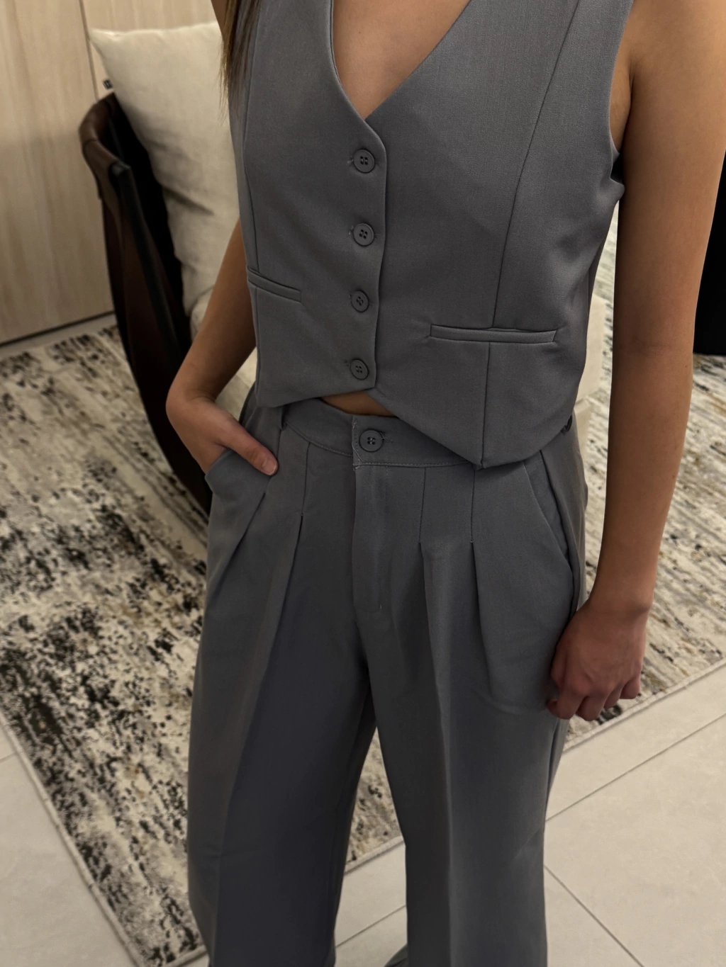 FW25 Chaleco Matilda Gris (AW25CO04-MQ)