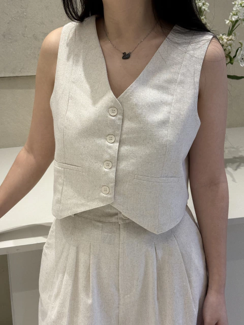 SS26 Chaleco Matilda Lino Linen (SS25CO11-MIL) - comprar online