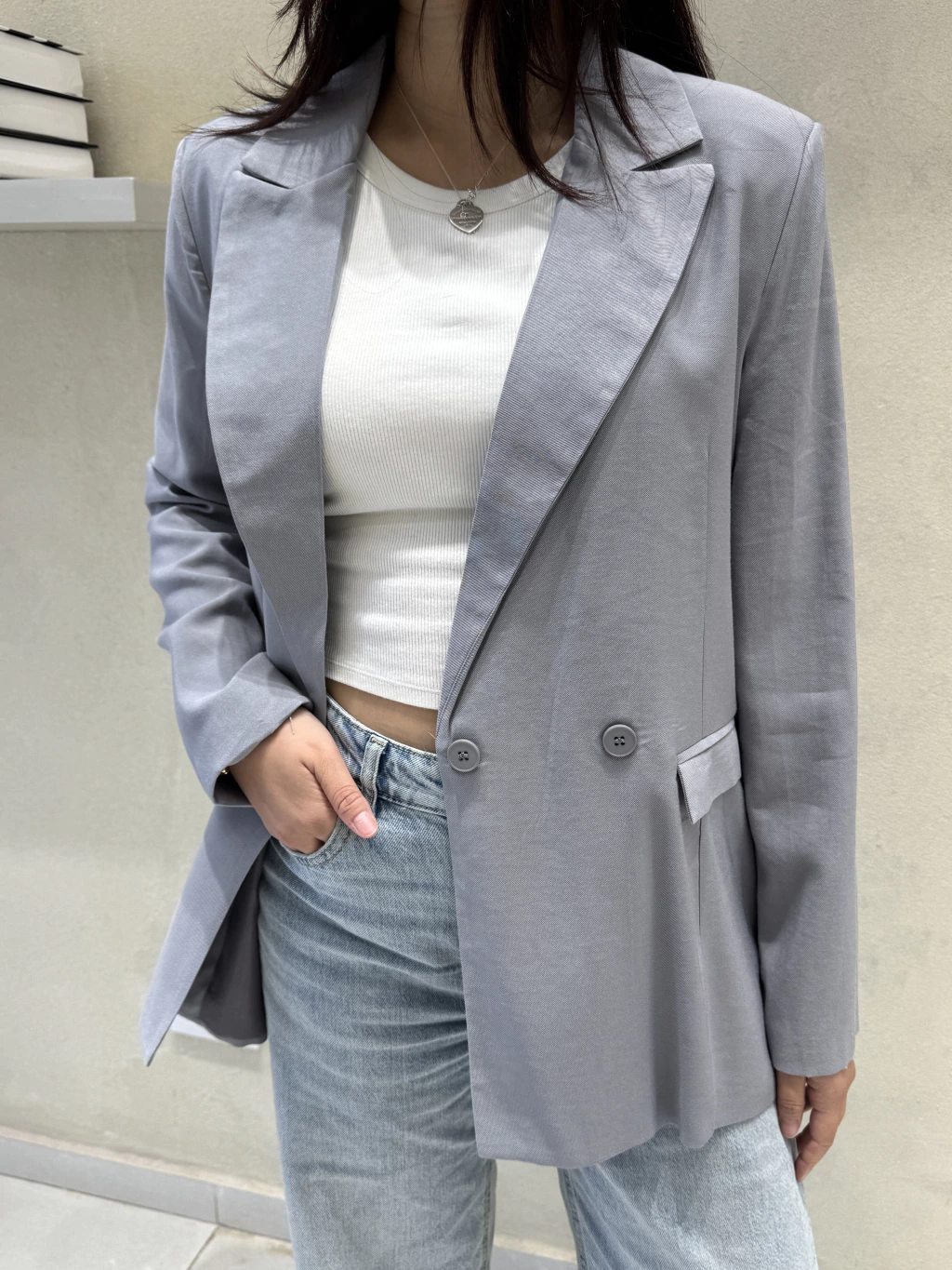 Blazer Paris Cupro Gris SS25