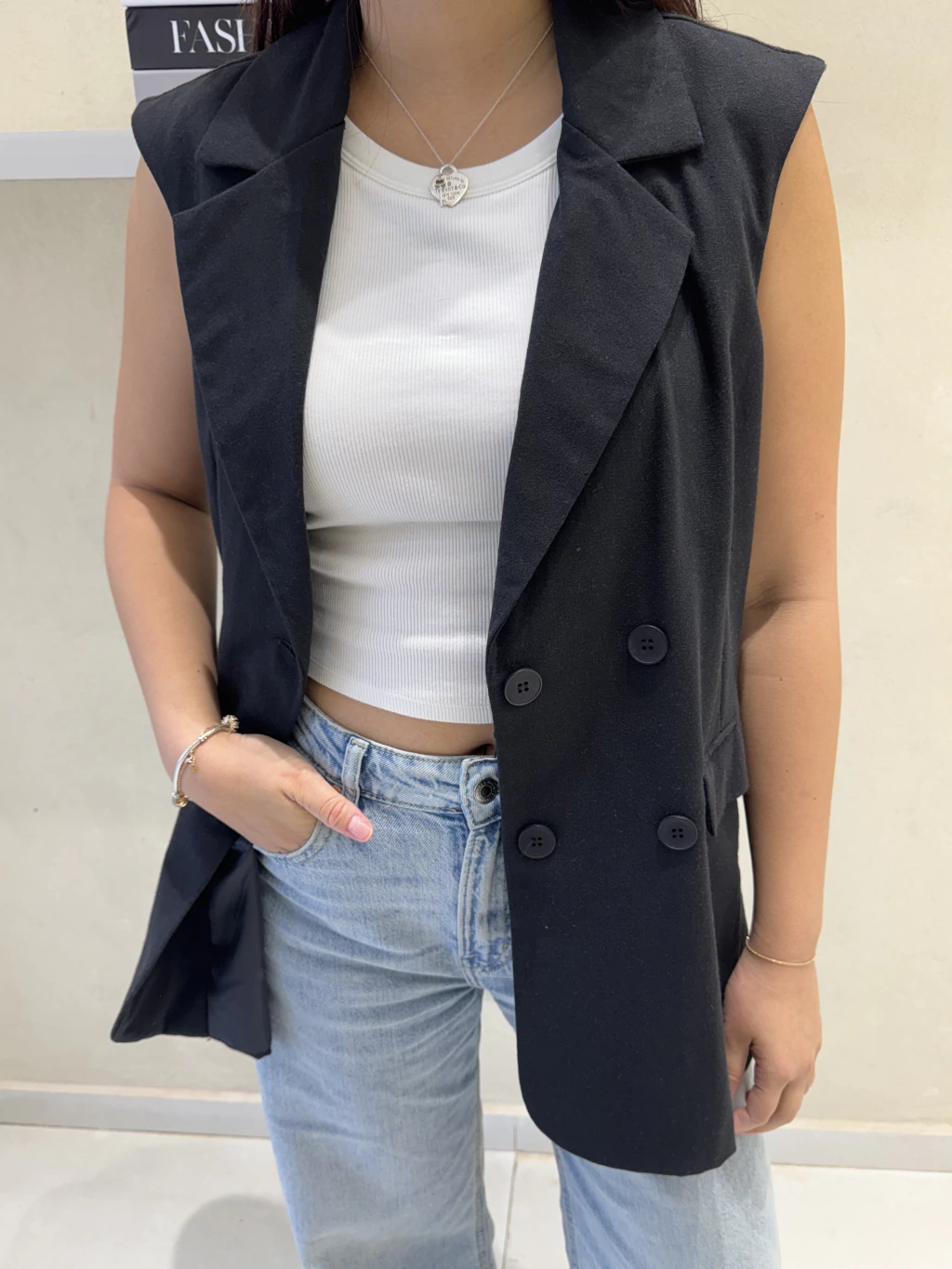 Chaleco Midi SS25 Negro