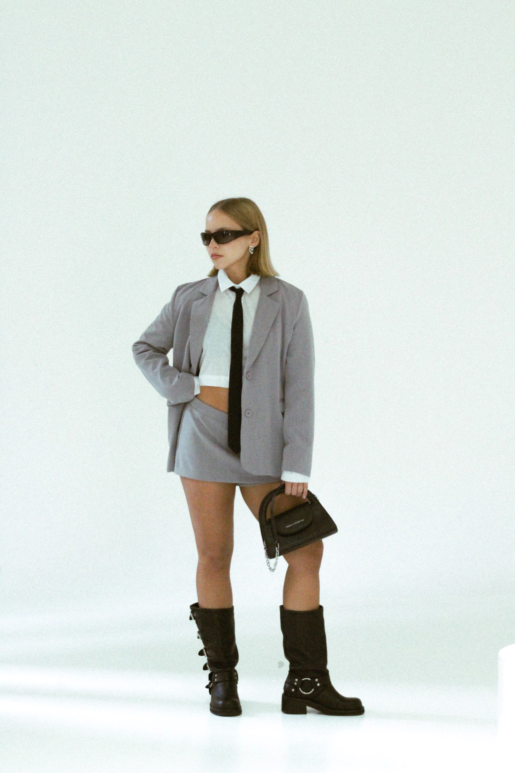 Skort Mini FW24 Gris Piedra