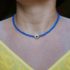 Choker Olho Grego Light (azul)