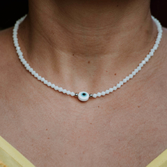 Choker Olho Grego Light (branco) - comprar online