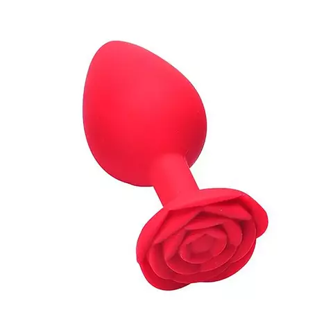 Plug Anal em silicone - Formato de Rosa - Tamanho P