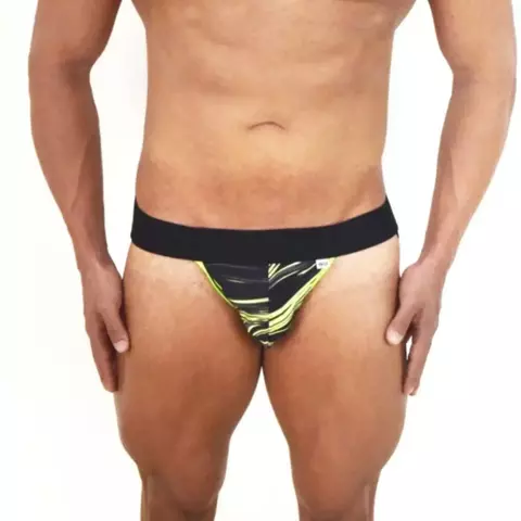 JOCK PRETO FLUORESCENTE ELASTICO PRETO