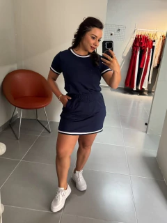 Conjunto Shorts Saia Moletinho Lily Azul