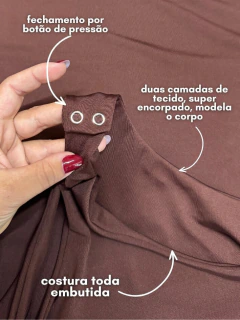 Body Decote Canoa Pris Marrom na internet