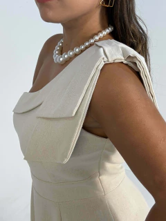 Vestido Ombro Único Linho Veneza - Mala e Cuia