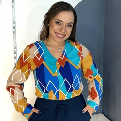 Camisa Estampada Assimétrica