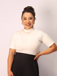 Blusa de Gola Leonor Off White
