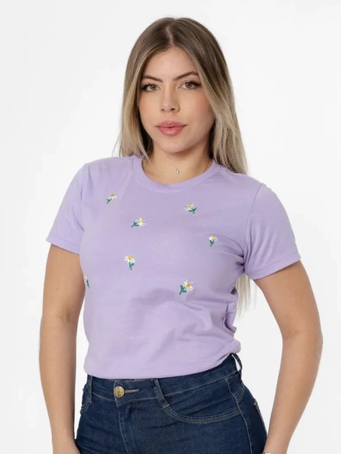 T-Shirt Margarida Bordada - comprar online