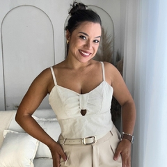 Cropped de Alça Linho