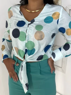 Camisa Bolinhas Verde Menta