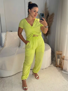 Conjunto Cropped e Calça Verde Lima - comprar online
