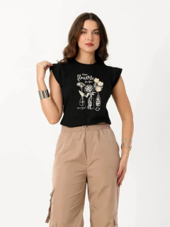 T-Shirt Muscle Tee Aplicação Flores - comprar online