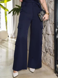 Calça Pantalona Alfaiataria Cargo Vinho - Mala e Cuia