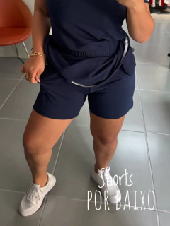 Imagem do Conjunto Shorts Saia Moletinho Lily Azul