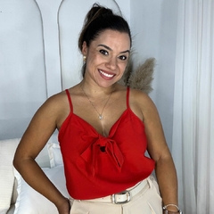 Blusa Regata com Laço Lola Vermelha