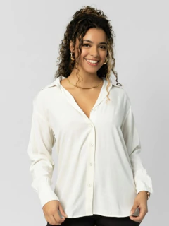 Camisa Alongada Básica Branca