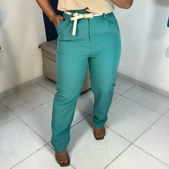 Calça Reta Alfaiataria Verde - Mala e Cuia