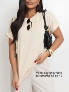 Blusa Manga Japonesa Thalma Creme na internet