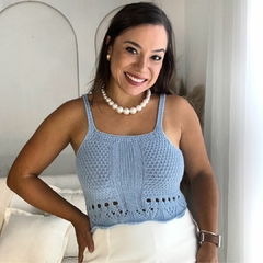 Cropped Tricô Azul