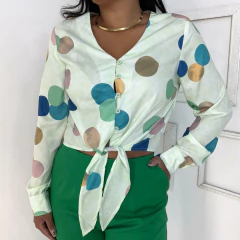 Camisa Bolinhas Verde na internet