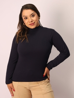 Blusa Manga Longa Gola Alta Leonor Preto