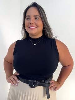 Blusa Regata Com Gola Preta Dalila - loja online